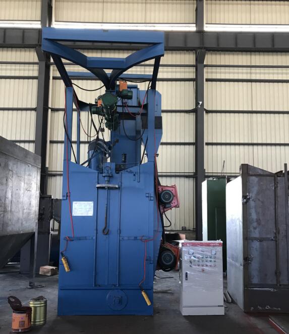 江蘇拋丸機除銹設(shè)備 天津客戶購買的吊鉤式拋丸機試機成功并發(fā)貨